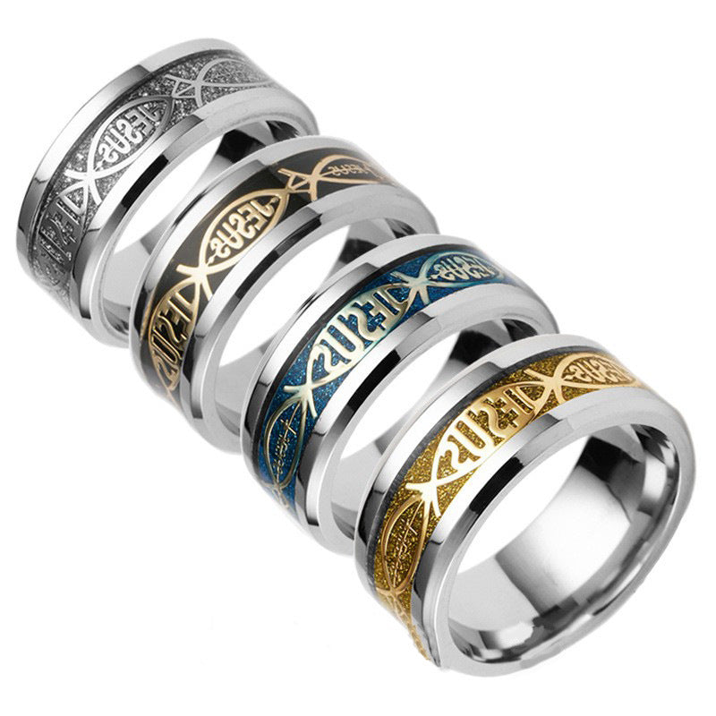 Limited Sale - 8mm Stainless Steel Jesus Ring