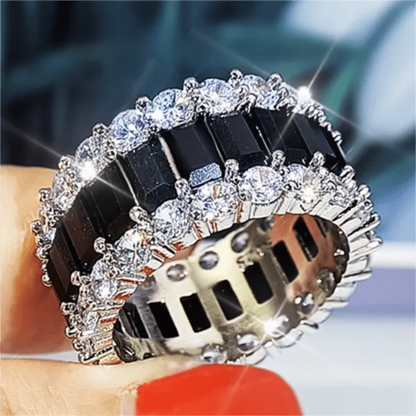 Black Gorgeous Cubid Zircon Ring