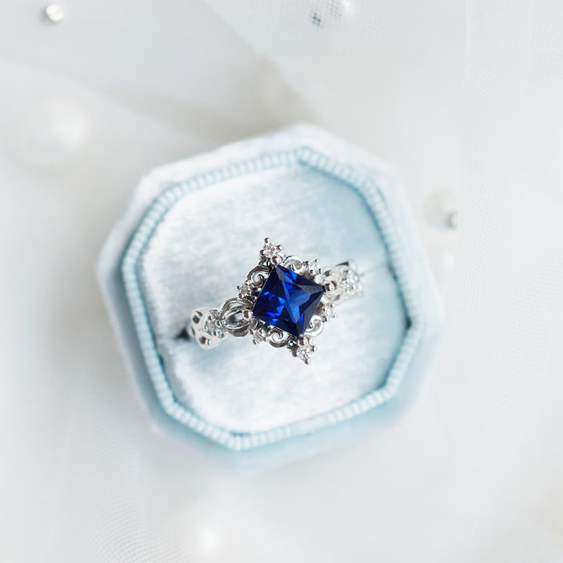 Olivenorma Square Sapphire Ring