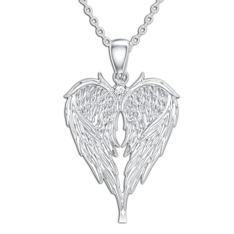 Exquisite Angel Wings Heart Necklace