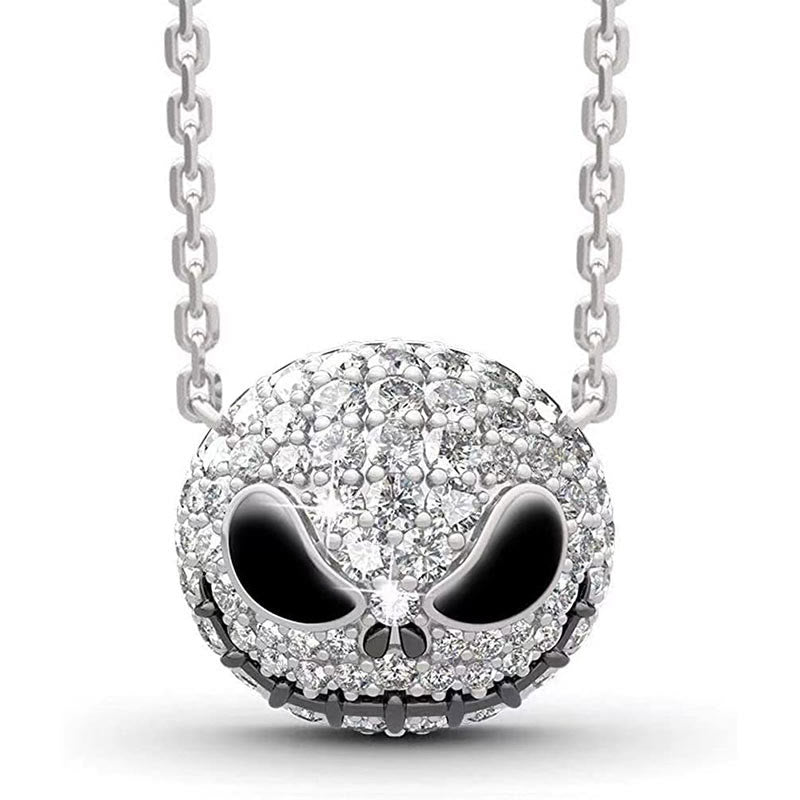 Shiny Zircon Jack Skellington Necklace