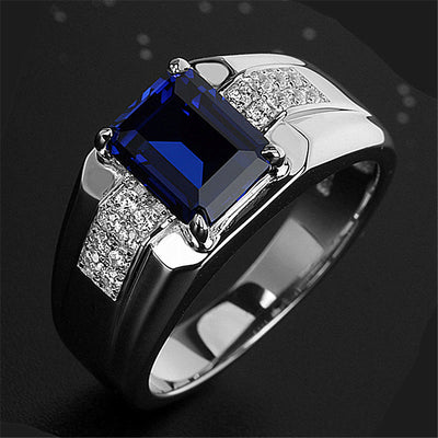 FREE Today: "Divine In Blue"  Men's Sapphire Ring