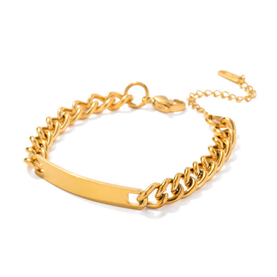 Women's Cuban Gold Plated Chain Bracelet