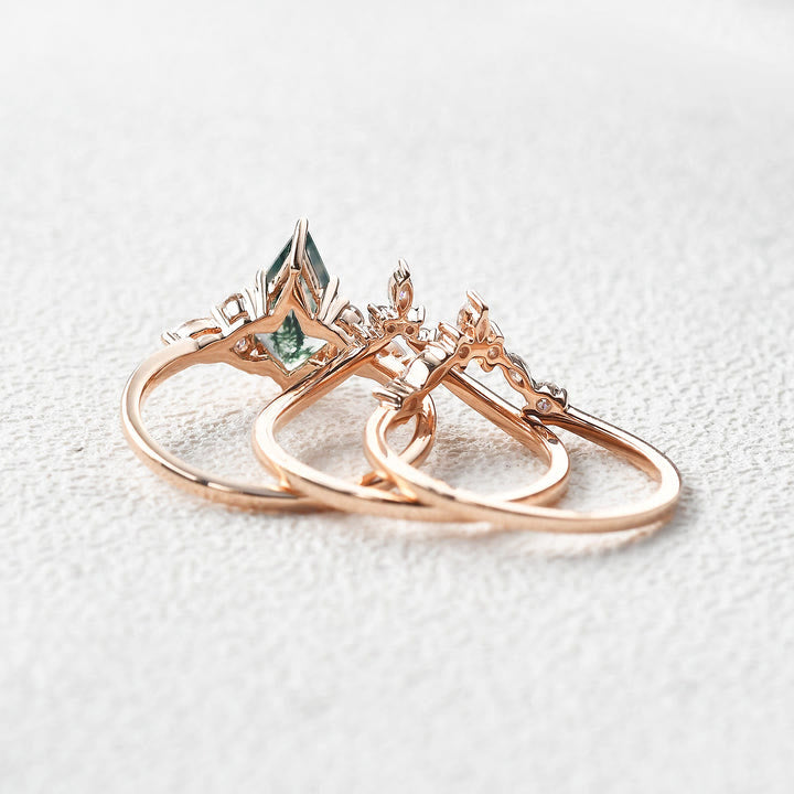 FREE Today: "Sense Of Tranquillity" 3 Pcs Natural Moss Agate Ring Set  - image 6