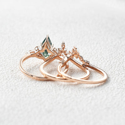 FREE Today: "Sense Of Tranquillity" 3 Pcs Natural Moss Agate Ring Set  - image 6