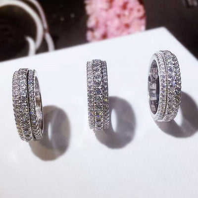 Luxury Shiny Zircon Inlaid Ring