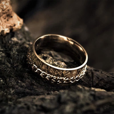 Viking Mystical Runic Rotating Ring