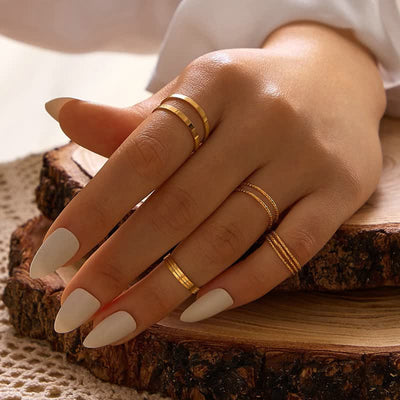 10Pcs Women's Bohemian Geometric Ring Set - #13 - image 13