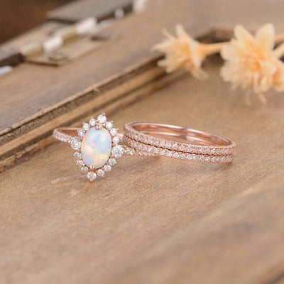 FREE Today: Romantic Opal Zircon 3-Piece Ring