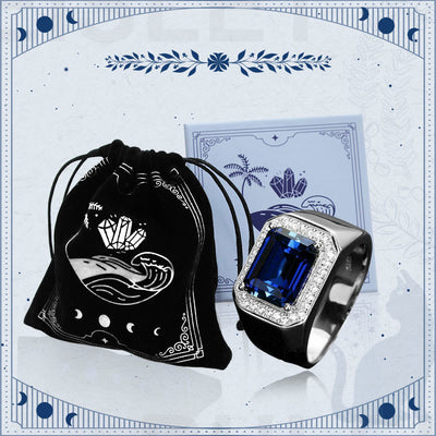 FREE Today: "Divine In Blue"  Men's Sapphire Ring