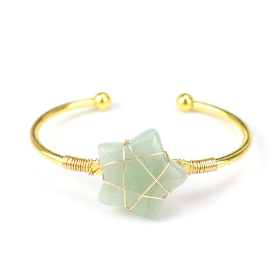Olivenorma Gold Wire Wrapped Star Shape Gemstone Bracelet