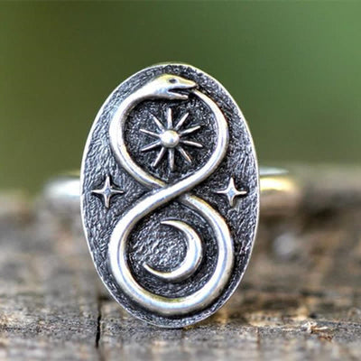 Women's Serpent Sun Moon Stars Ring