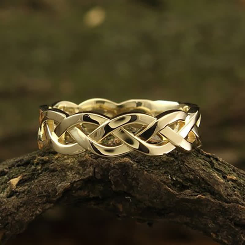 Antique Gold Braided Wrap Openwork Ring