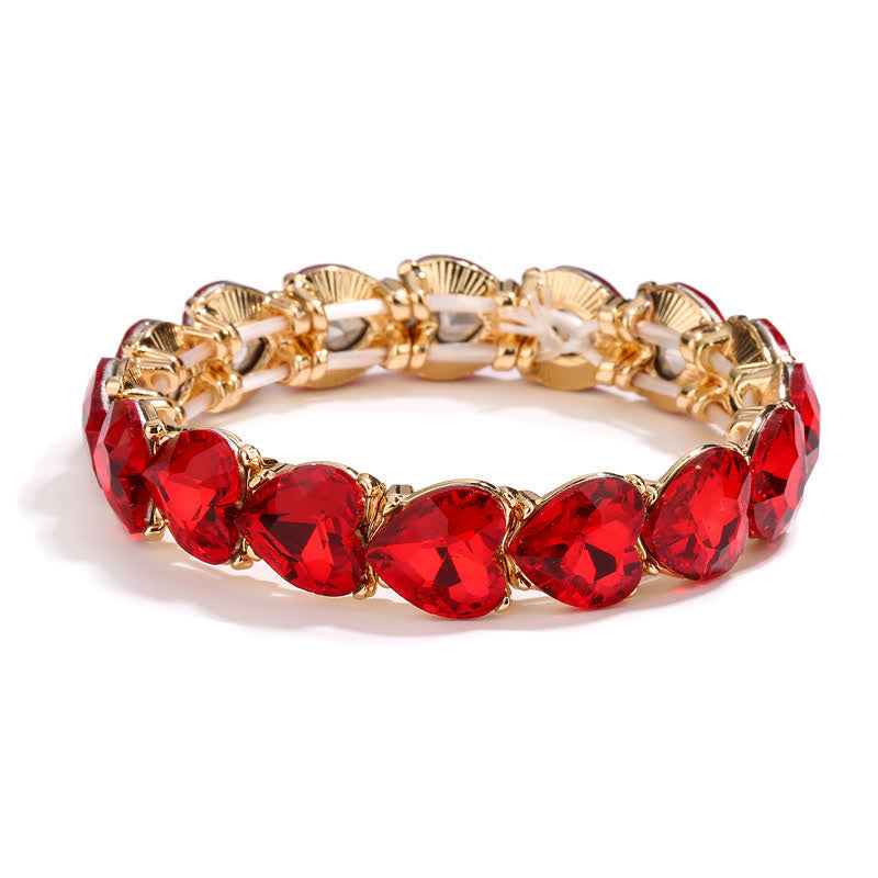 Women's Heart Rhinestone Stretchy Bracelet