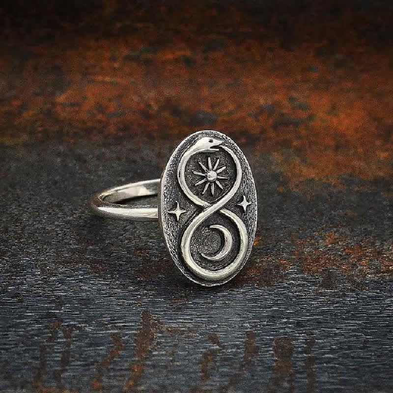 Women's Serpent Sun Moon Stars Ring