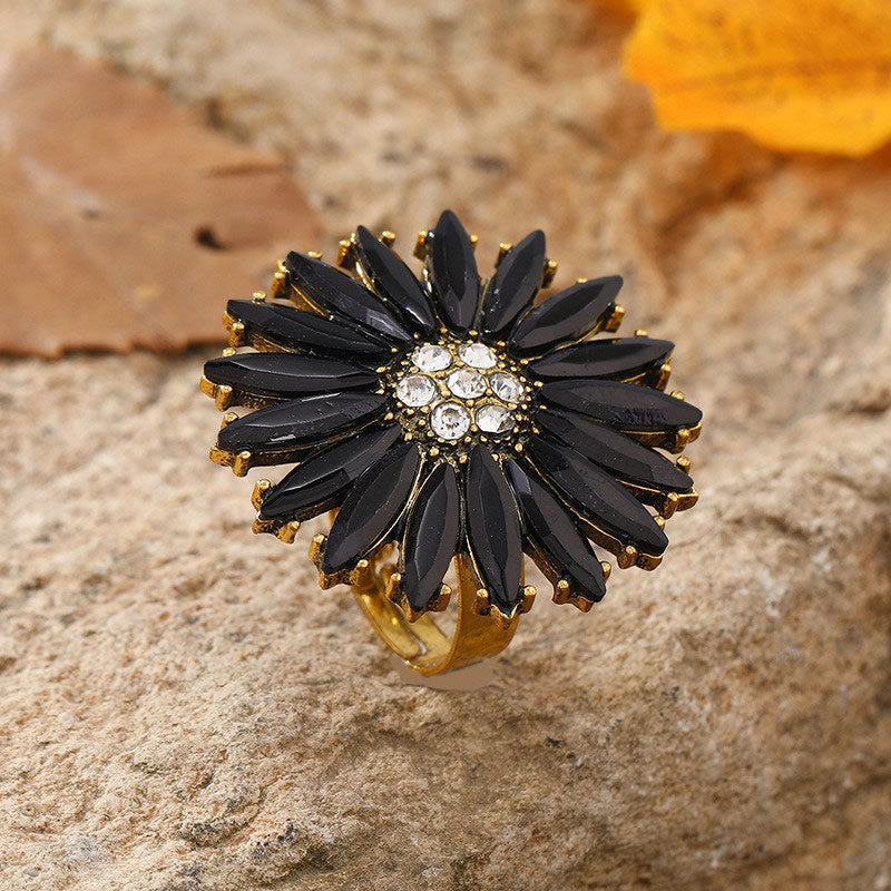 Retro Creative Exaggerated Sunflower Ring