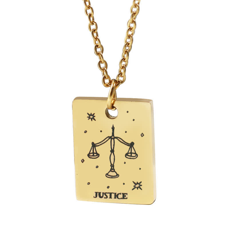 Retro Carve Tarot Card Divination Necklace