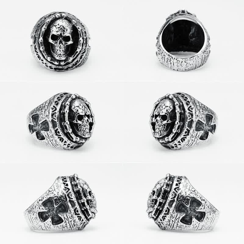 Men's Gothic Ghost Rider Cross Ring