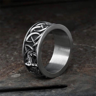Fenris-wolf Stainless Steel Viking Ring