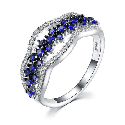 Olivenorma Creative Hollow Sapphire Blue Zircon Ring