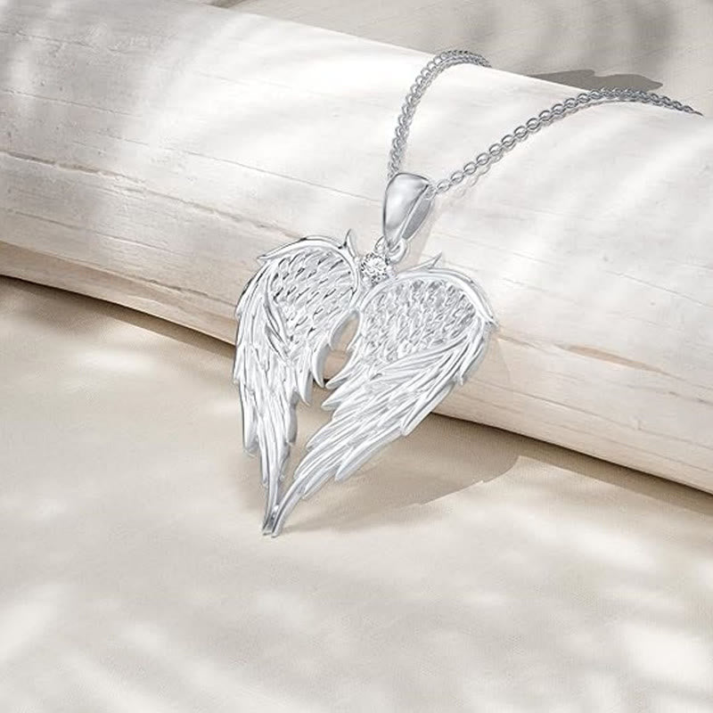 Exquisite Angel Wings Heart Necklace