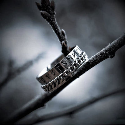 Viking Mystical Runic Rotating Ring