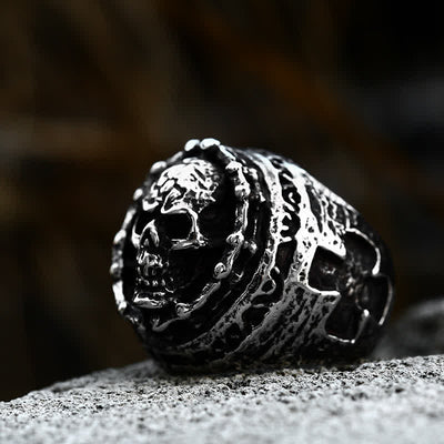 Men's Gothic Ghost Rider Cross Ring