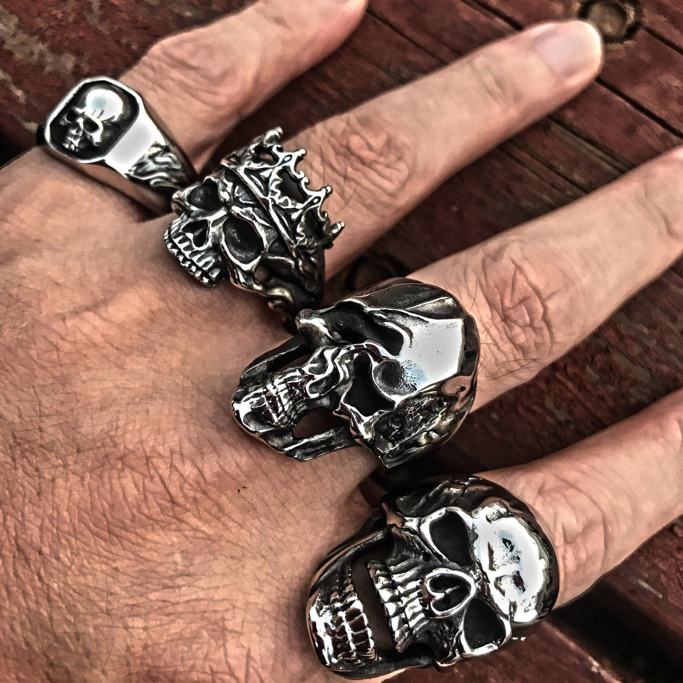 Classical Noble Crown Skull Stainless Steel Ring