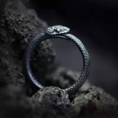 Punk Dark Ouroboros Pagan Ring