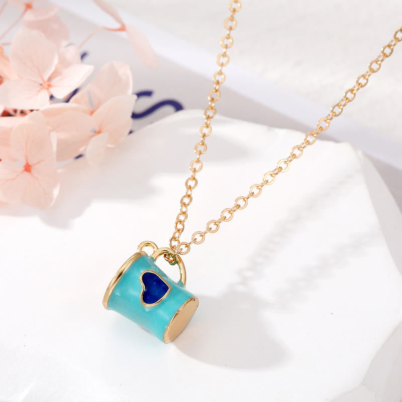 Creative Cute Colorful Heart Cup Necklace