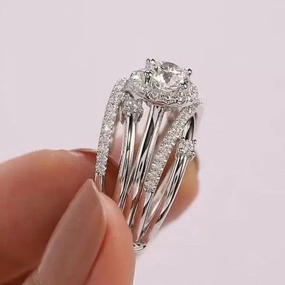 3-Row Large Zirconia Ring