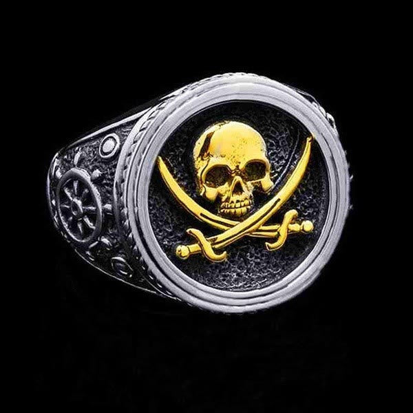 Pirate Skull Signet Ring