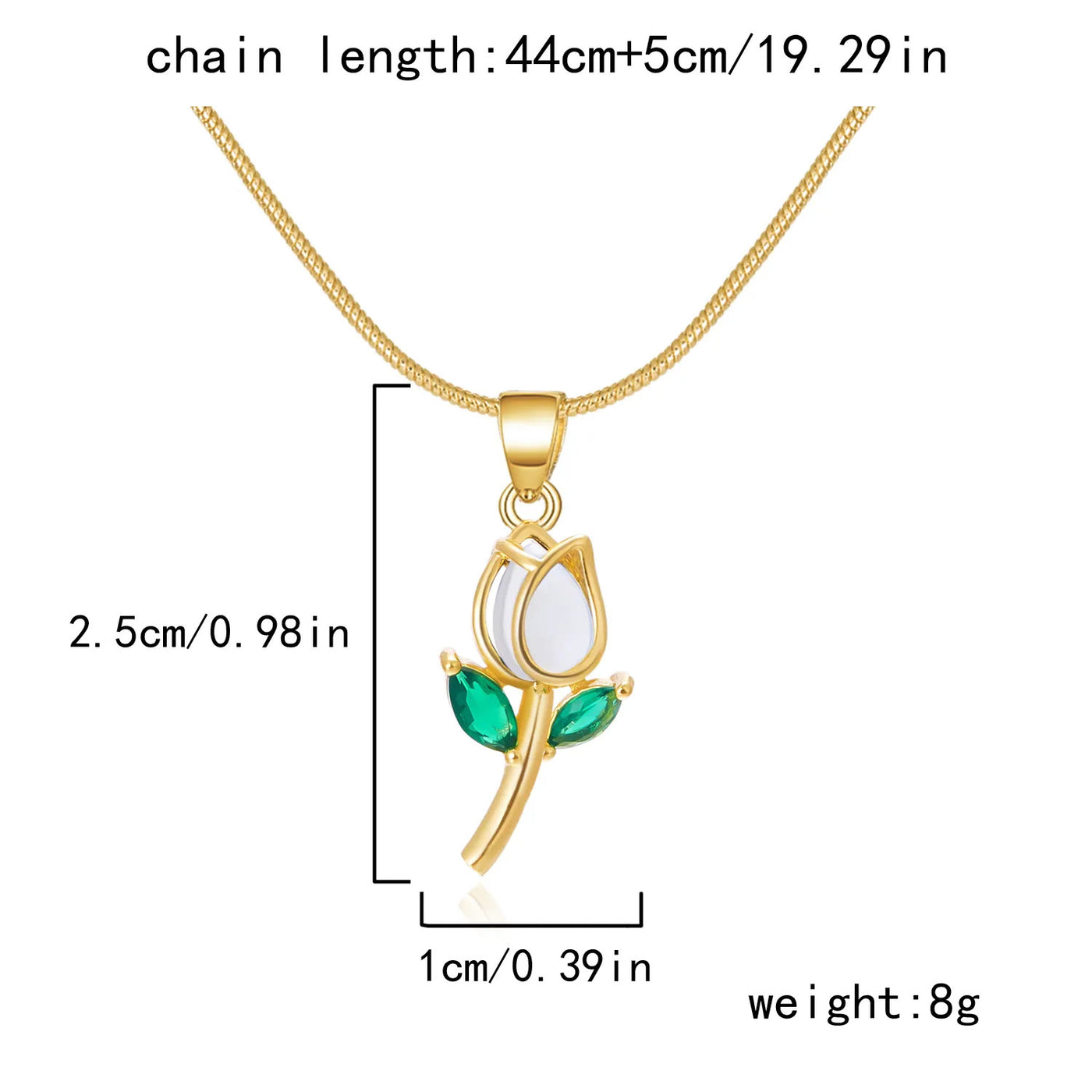 Fashion Colorful Zircon Tulip Necklace