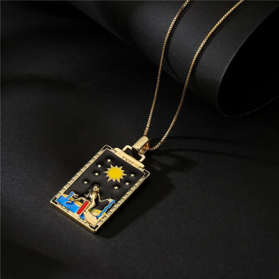 Olivenorma Moon Star Tarot Card Necklace