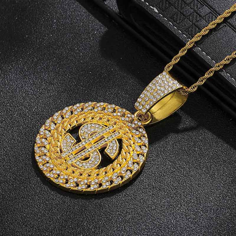 Hip-hop Dollar Plated Gold Necklace