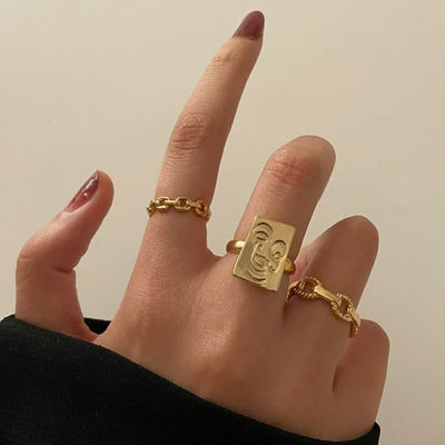 10Pcs Women's Bohemian Geometric Ring Set - #26 - image 26