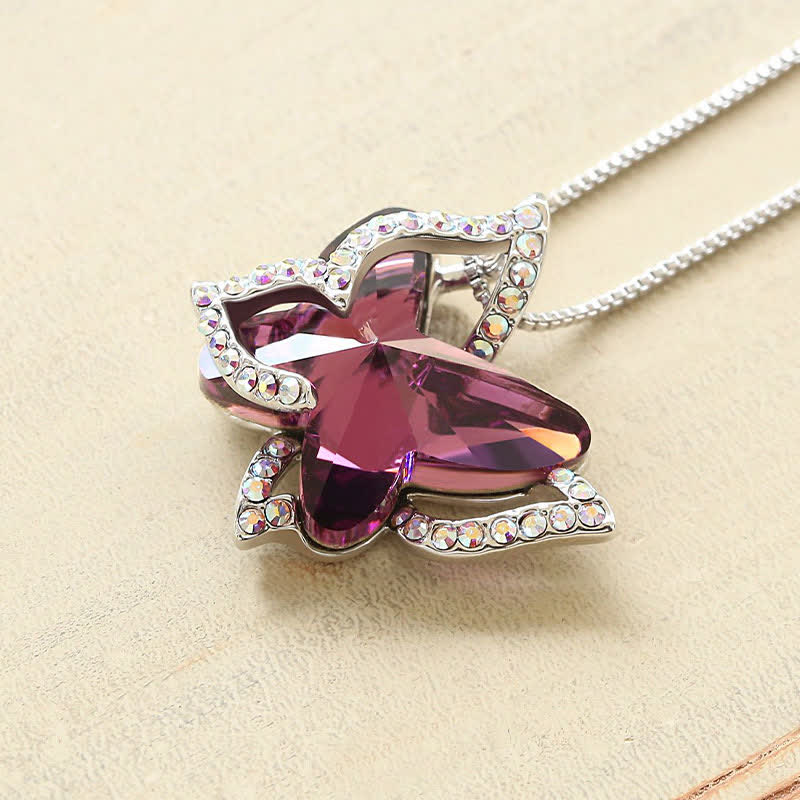 "Spread Your Wing" - Butterfly Birthstone Crystal Necklace