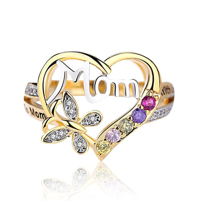 To Mom Heart Design Zircon Ring