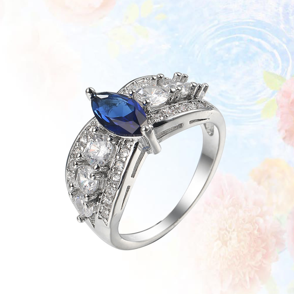 Water-drop Shape Sapphire Ring
