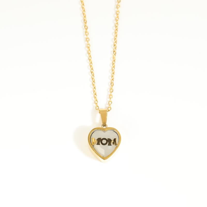 Women's Heart Mom Birthstone Necklace
