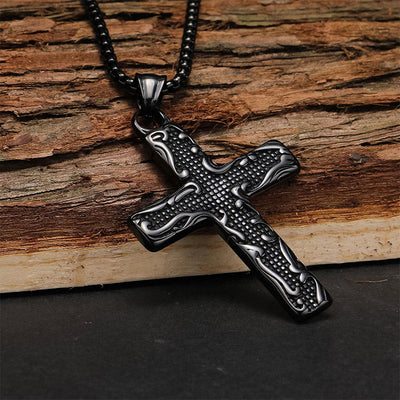 Vintage Titanium Steel Cross Necklace