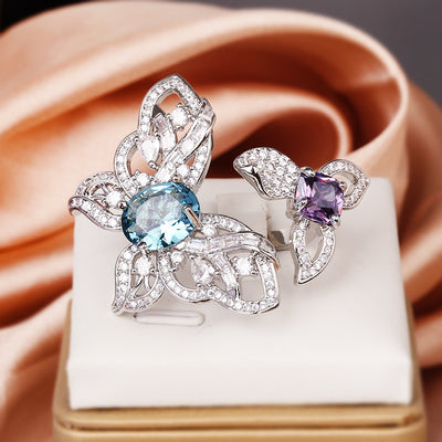 Shiny Butterfly Crystal Ring