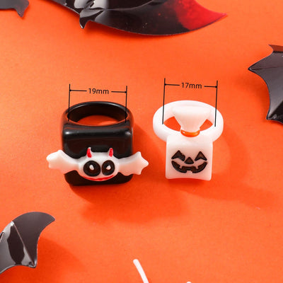 Pumpkin Bat Funny Acrylic Ring