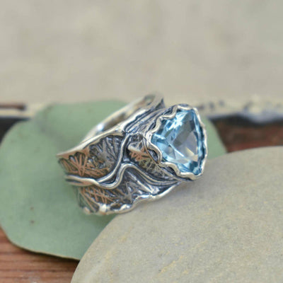 Vintage Twig Aquamarine Ring