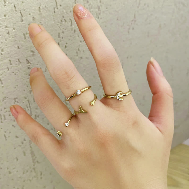 10Pcs Women's Bohemian Geometric Ring Set - #4 - image 4