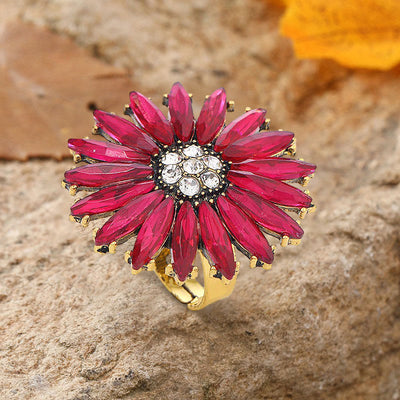 Retro Creative Exaggerated Sunflower Ring