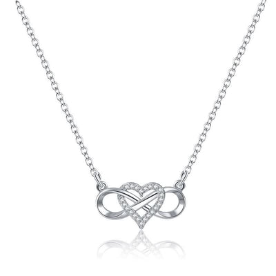 Infinity Heart Gold Plated Zircon Necklace