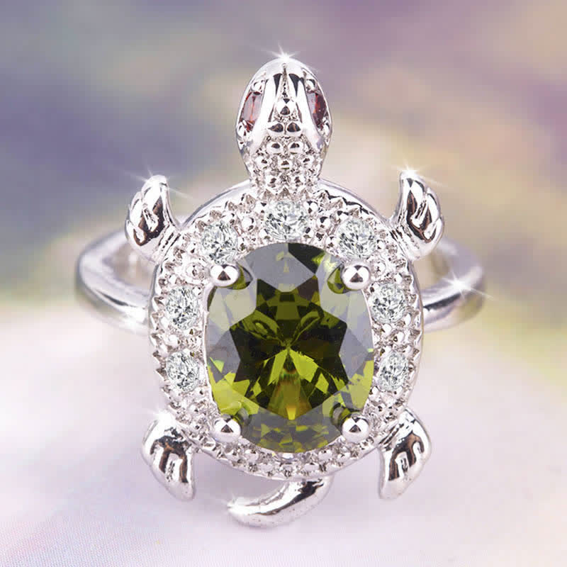 FREE Today: Luxury 925 Silver Diamond Turtle Emerald Ring for Men and Women