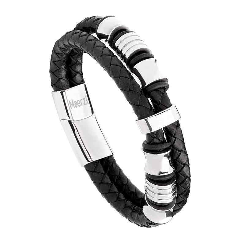 Men's Leather Multilayer Braided Rope Bracelet