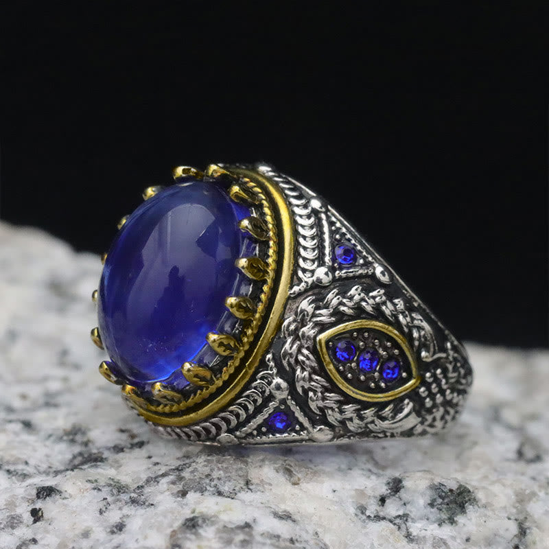 Vintage Braided Pattern Sapphire Alloy Ring